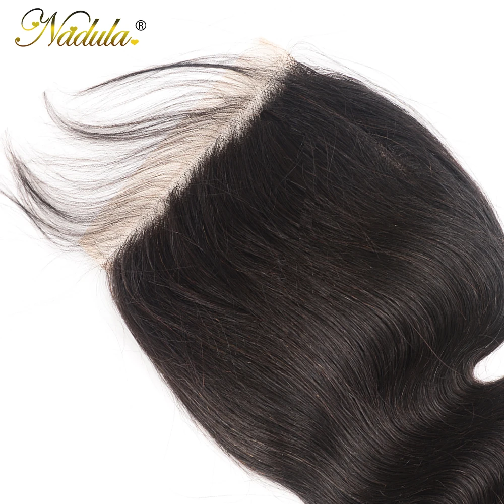 Nadula Hair 6x6 закрытие шнурка бразильские волнистые волосы для тела 10-18 дюймов Remy человеческие волосы предварительно сорванные с закрытием волос младенца