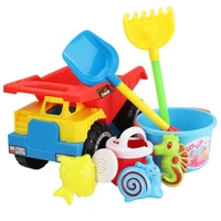 kids beach sand toys set sand truck bucket shovels rakes tool kit sea animal molds watering can toys for toddlers kids
