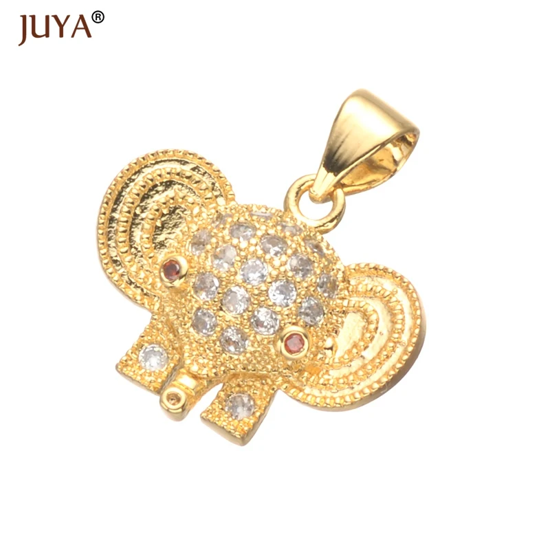 gold Juya Горячая Мода Подвески для изготовления ювелирных изделий милая Черепаха/медведь/Слон/лиса Животные Подвески модные подвески в виде сердечка с цветком - Окраска металла: gold