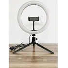 Кольцевой светильник для селфи, светодиодная лампа 26 см со штативом, с круглым кольцом