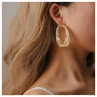 hot new statement large hoop earrings for women gold color round gold earring jewelry for wedding anniversary gift christmas