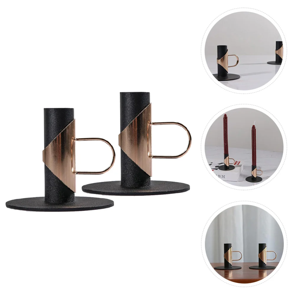 

2pcs Long Candle Base Candlesticks Creative Portable Candle Holders Home Decor
