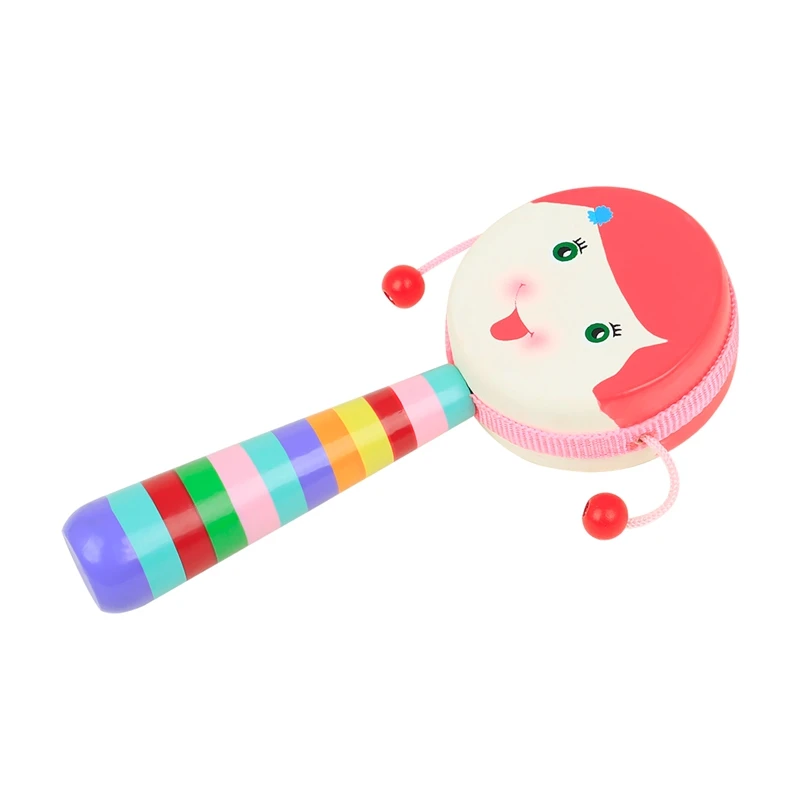 

Cartoon Girl Drum Infant Newborn Toddler Boys Girls Baby Music Toys Hand-Cranked Instrument