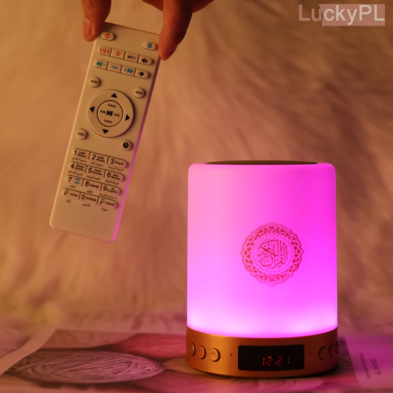 

AZAN Quran Speaker Night Light Personalized EID Gift Wireless Decoration Portable Bluetooth Islamic Lamp With Azan Clock