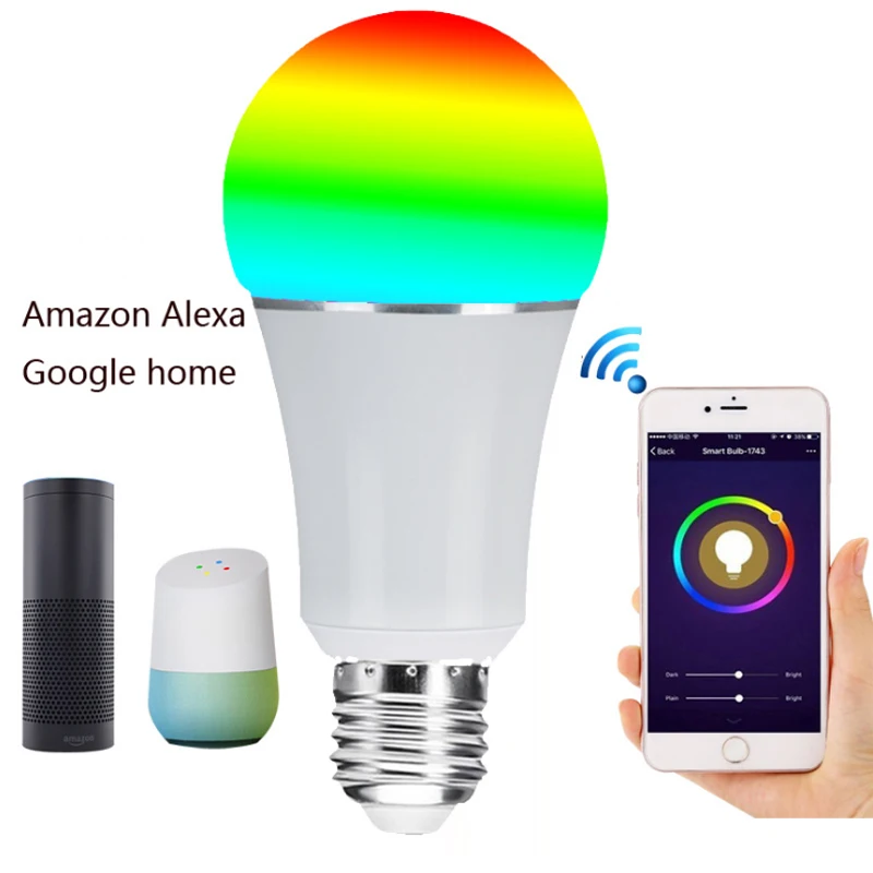 Светодиодная лампа 7 Вт светильник WiFi умный RGB Цвет изменение Светильник лампы Alexa