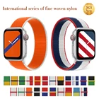 Ремешок нейлоновый для Apple Watch Band 38 мм 40 мм 44 мм 42 мм, спортивный браслет-петля для iWatch Series 3 4 5 SE 6 7, аксессуары