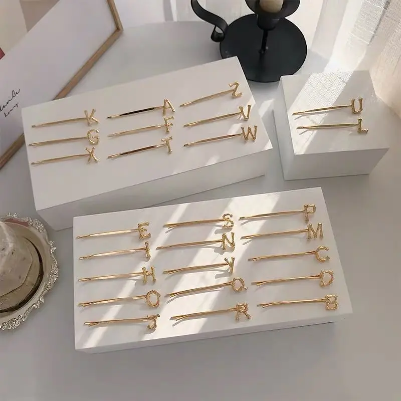 

Metal Letter Hairpin Hair Clips For Girls Hair Band Ties Elastic Hairpin Accessories Vintage Jewelry Style Scrunchie Fashion