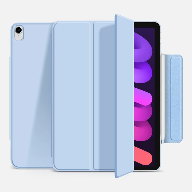 

Магнитный двухсторонний чехол с зажимом на присоске для iPad Mini 6, Mini6, 2021, 8,3 дюйма, поддержка зарядного устройства для карандашей, смарт-чехол ...