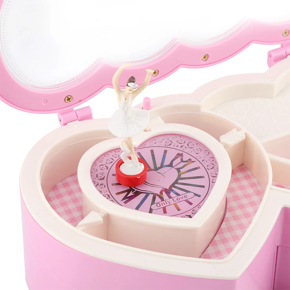 Музыкальная шкатулка с двойным сердцем балерины чехол для хранения ювелирных