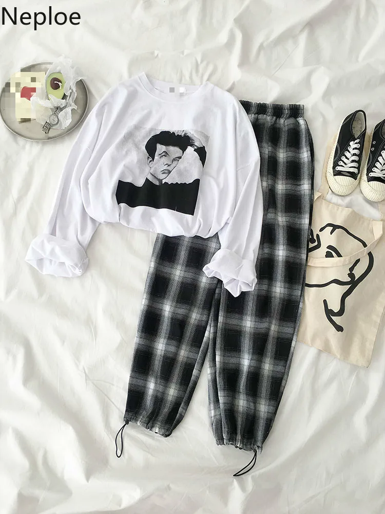 Комплект Neploe женский из 2 предметов Повседневная футболка с круглым вырезом и