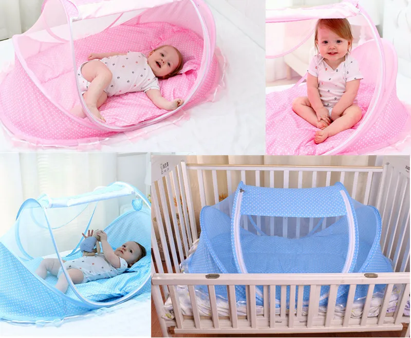 Home Textile Portable Baby Mosquito Nets Bed for Children Zipper Folding Baby Bedding Crib Netting Summer Protect Tent Bedding