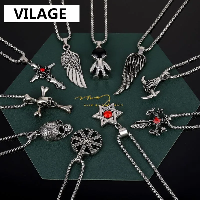 

New Hot Fashion Hip Hop Stainless Steel Necklace Simple Style Pendant Gothic Party Jewelry Anniversary Gift