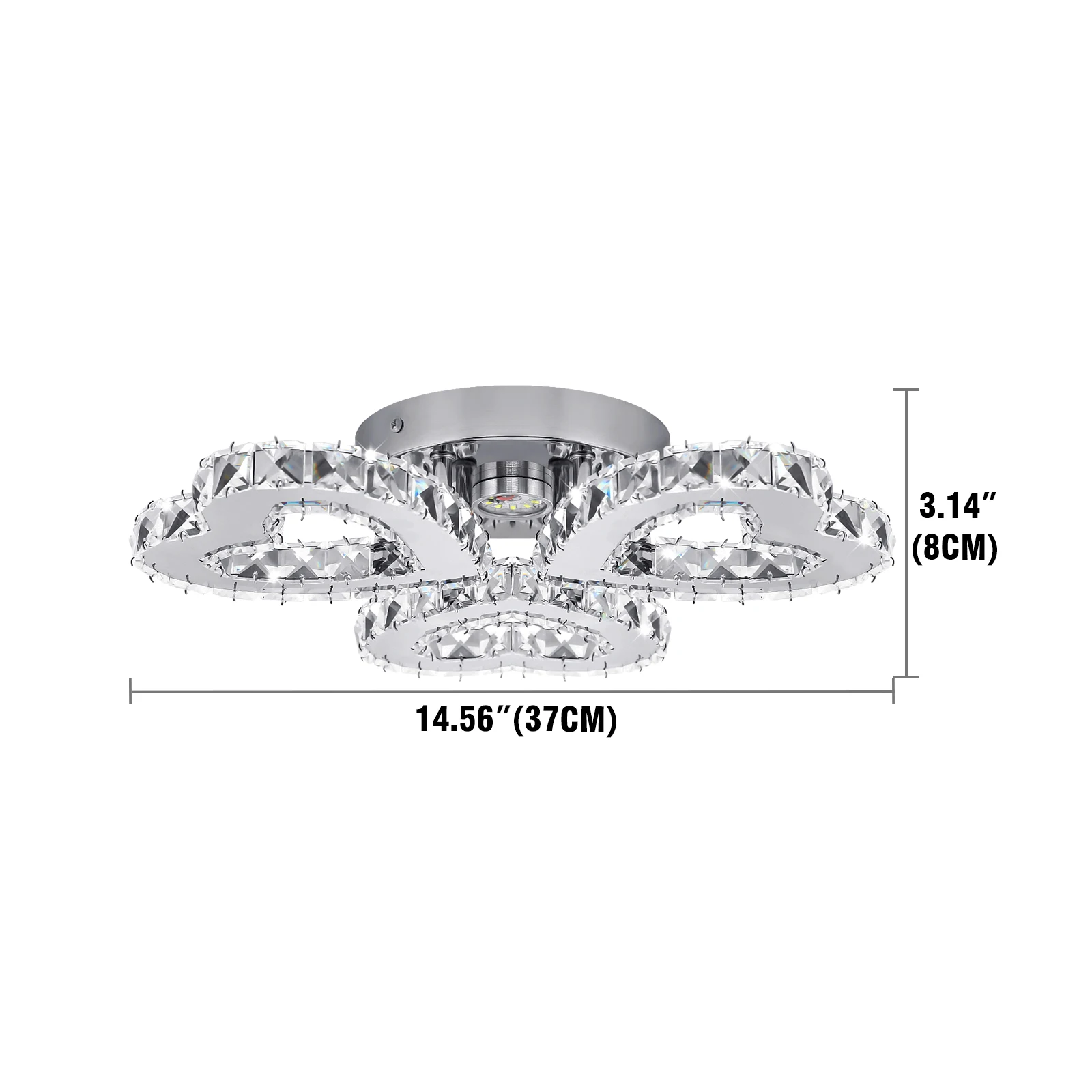 

Yonntech Modern Crystal Chandeliers Lamp Heart-shaped Led Ceiling Lights Pendant Light for Living Room Bedroom Decor