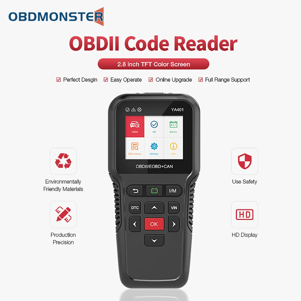 Диагностический сканер OBD2 автомобильный диагностический прибор YA401 с