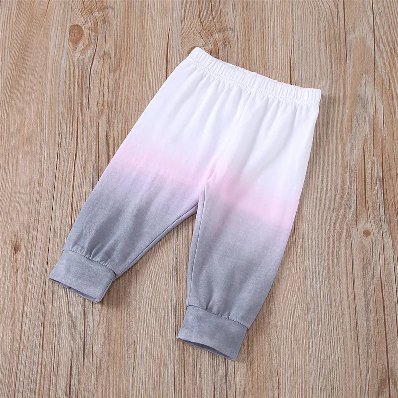 

0-18M Autumn Winter Baby Girls Boys Tie Dye Clothes Sets Long Sleeve Cotton Romper Top Pants 2pcs Fall Gradient Printing Clothes
