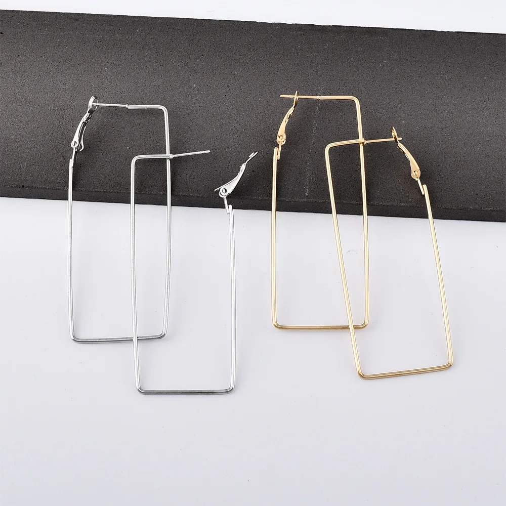 

WANGAIYAO women's popular fashion street style simple and generous geometric rectangular earrings earrings trendy popular new