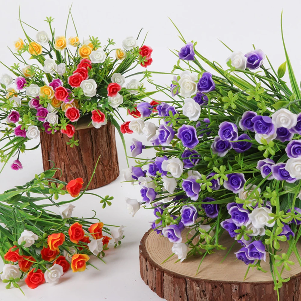 3 шт. 7 вилок завод искусственных цветов кустарники из самшита пластиковые листья