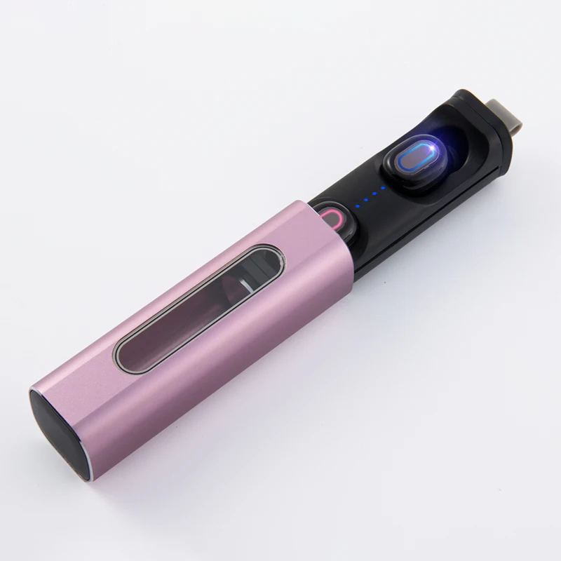 X19S TWS беспроводные наушники 5,0 Bluetooth наушники модель спорт IPX7 водонепроницаемый действительно беспроводной завод интеллектуальный сенсорный - Цвет: Розовый
