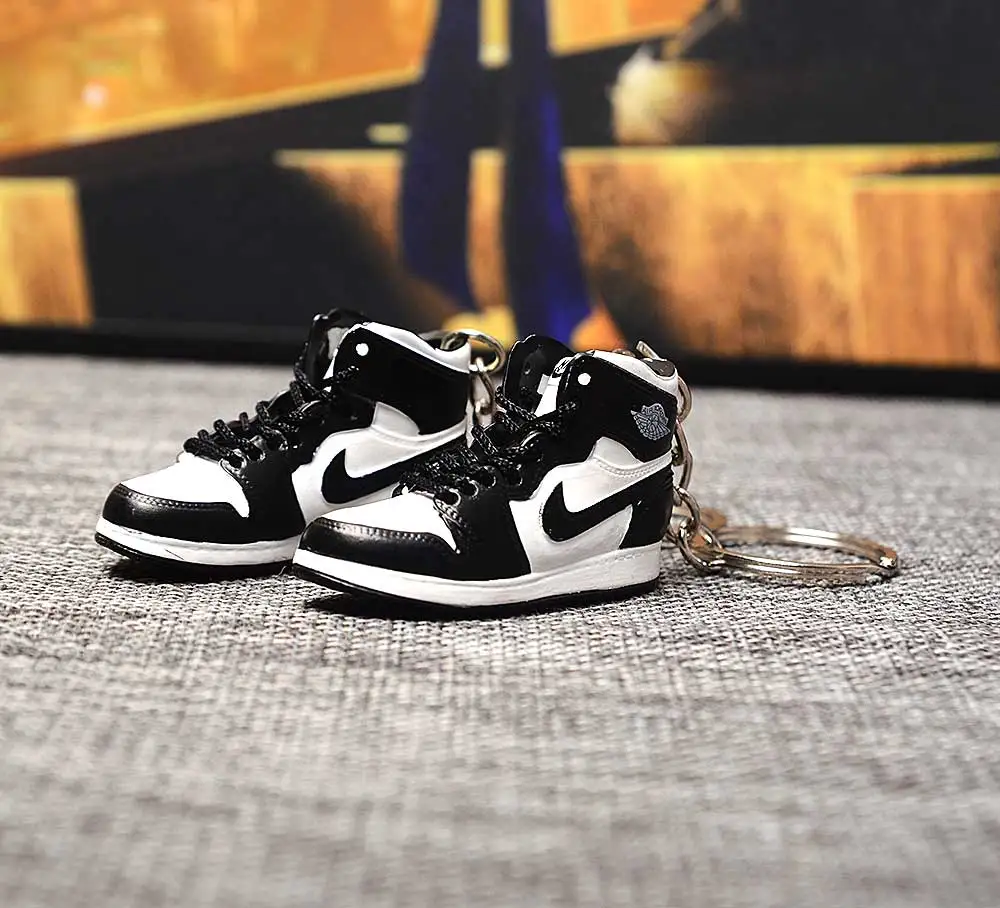 a pair w metal ring Дропшиппинг тапки обуви брелок 1 3D мини-кроссовки "OW CHICAGO" Спортивная обувь тапки брелки - Цвет: a pair w metal ring