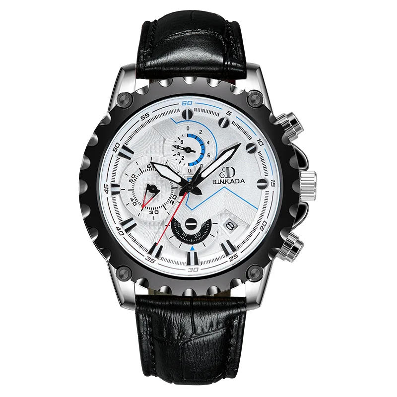 

Men's watch waterproof round coated glass automatic luminous fashion trend quartz casual men's watch