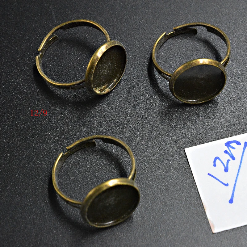 

FLTMRH 4 шт 12 мм Детские посеребренные Регулируемые настройки кольца пустые/базовые,