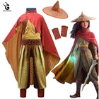 Костюмы Raya and The Last Dragon, костюмы на Хэллоуин для девочек, детский плащ для женщин, косплей, аниме карнавальные комбинезоны Raya, 5 шт.