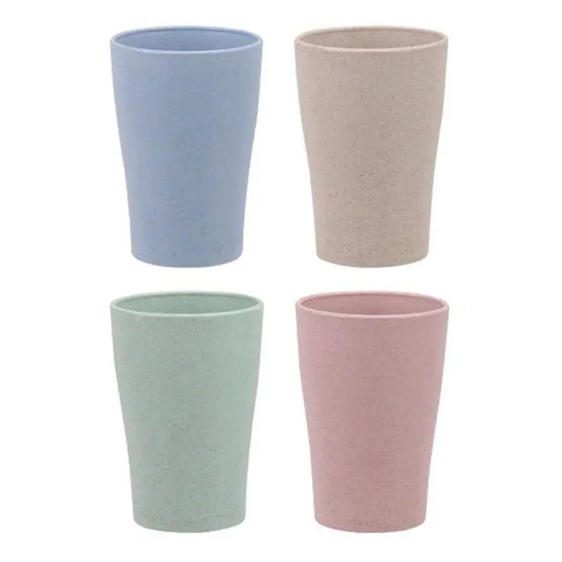 Eco Friendly Healthy Wheat Straw Biodegradable Mug Cup for Water Coffee Milk Juice Tea (4pcs ) | Дом и сад