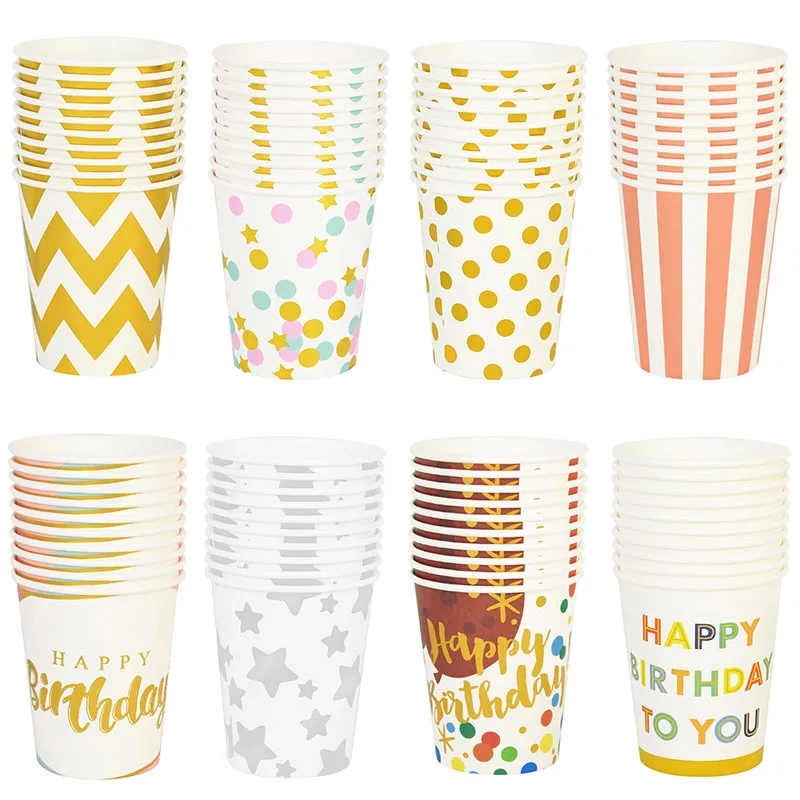 

10pcs Birthday Party Disposable Paper Cups Juice Cup DIY Decoration Baby Shower Kids Birthday Wedding Picnic Tableware Supplies