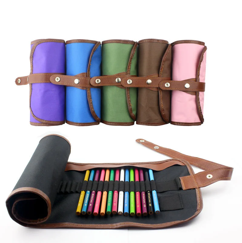 48 отверстий холстяная рулон мешок косметическая Кисть для макияжа хранения пера