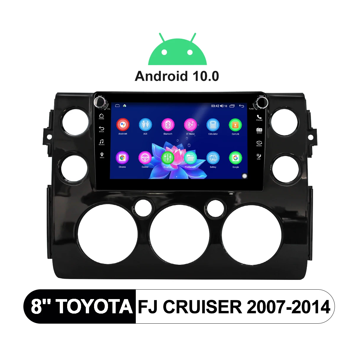 구매 무선 카플레이 자동차 멀티미디어 플레이어, 라디오 테이프 레코더 1 Din 8 인치, 토요타 FJ 크루저 2007-2014 안드로이드 10 차량 음악 시스템
