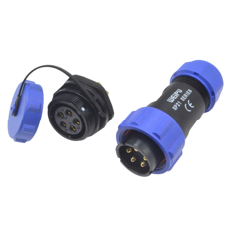 Оригинальный разъем Weipu SP21 2 3 4 5 7 9 12 Pin IP68 штекер кабеля гнездовой для крепления