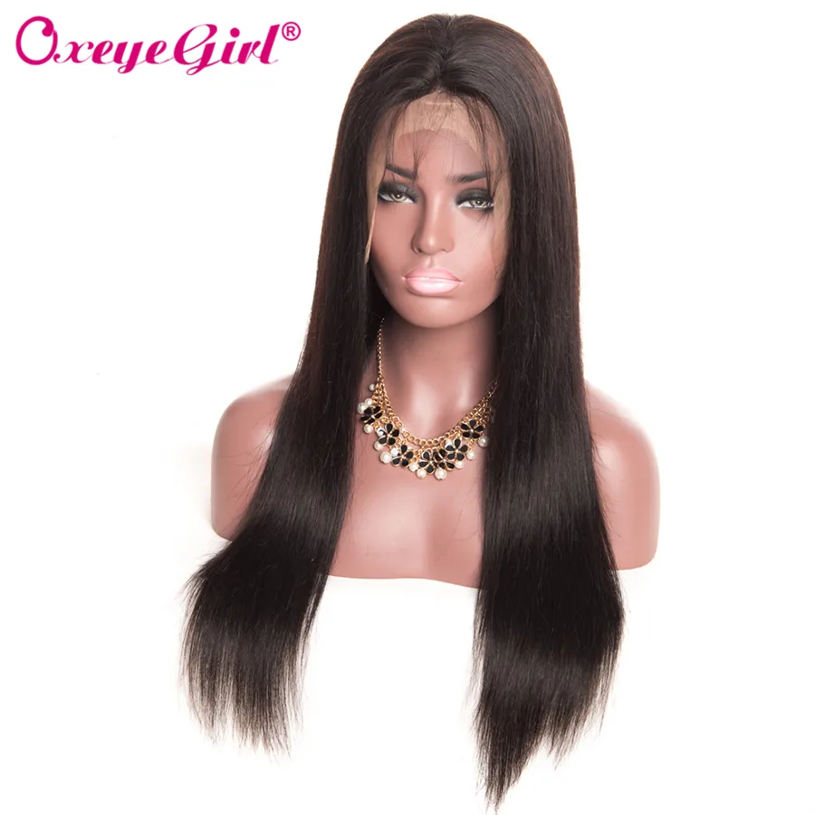 Oxeyegirl 13x4 бесклеевой Синтетические волосы на кружеве человеческих волос парики с ребенком Человеческие волосы Remy для наращивания, бразильские волосы прямые Синтетические волосы на кружеве парик