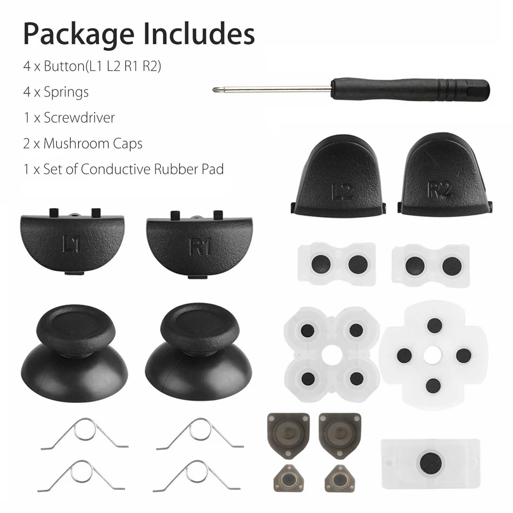 Запасные части для джойстика L1 R1 L2 R2 кнопки триггера большого пальца проводящая