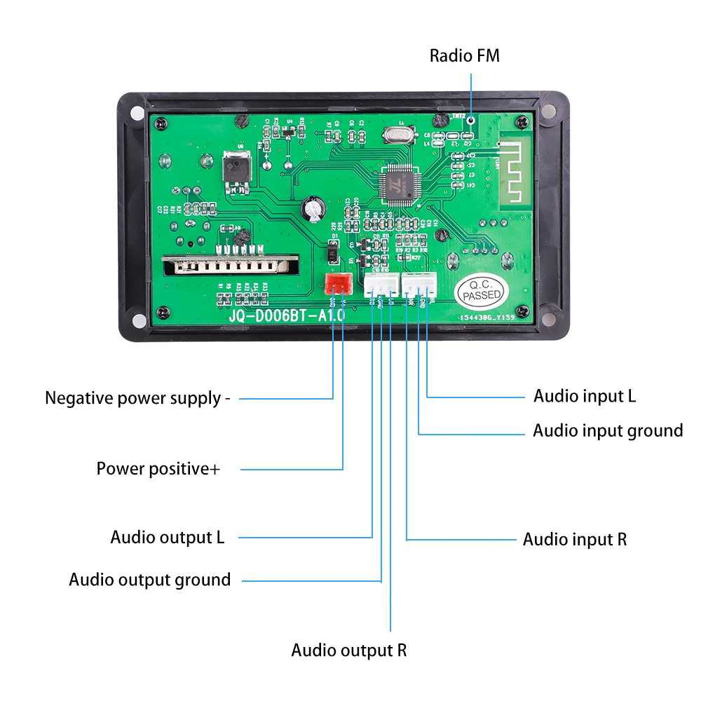 Плата аудиодекодера Kebidu DC 12 В Bluetooth 5 0 MP3 с ЖК-экраном поддерживает
