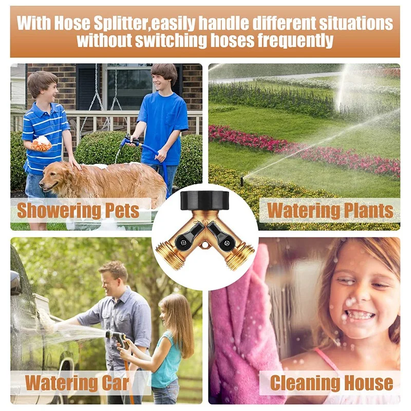 

2 Way Hose Splitter, All Metal Body Hose Splitter, Bolted & Threaded. Easy Grip,Easy to Connect 2 Hose Bolted & Threaded