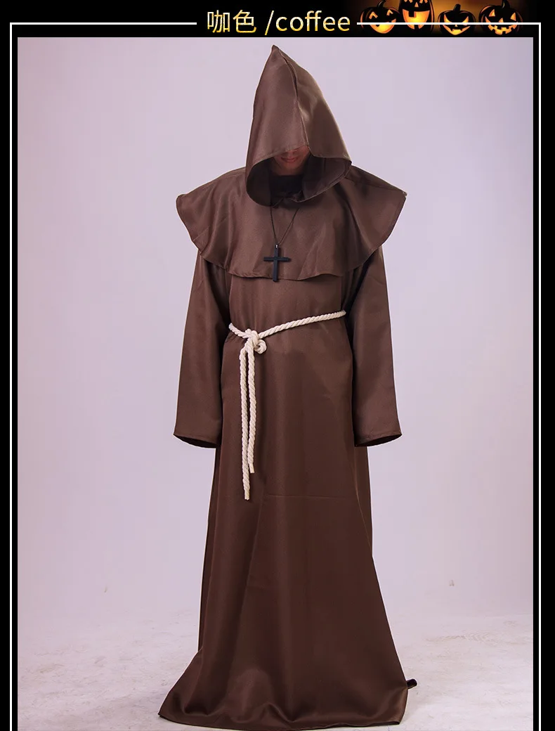 Костюм для косплея на Хэллоуин священный халат волшебник средневековый монах