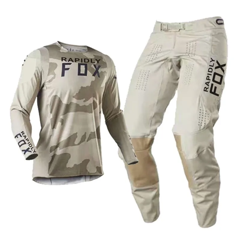 

New 2021 Racing Suit RAPIDLY Fox 180/360 motocross gear set jersey and pants mx combo motorcycle clothing mtb enduro
