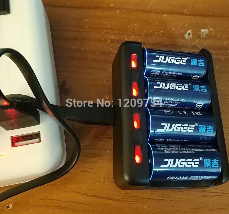 Новый аккумулятор JUGEE 1000 мАч 3 в cr123a перезаряжаемый литий полимерный 3000 МВт/ч usb