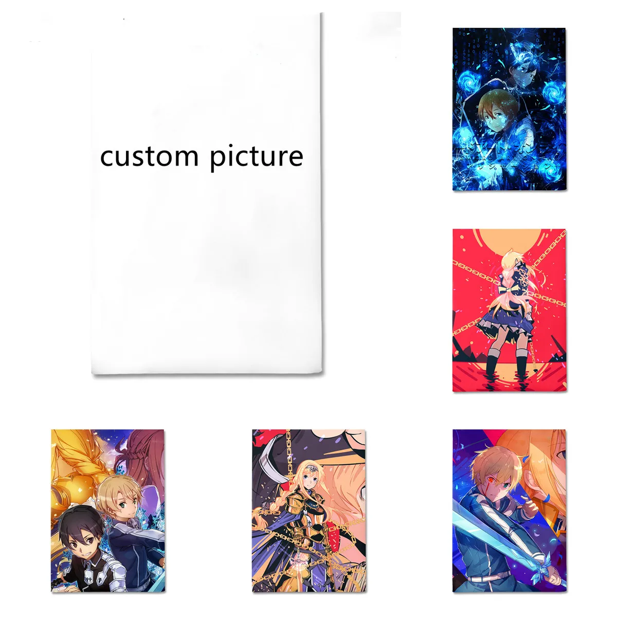 

Anime Sword Art Online SAO DIY Custom Cartoon Printed Bedding Bed Sheet Home Textile Bedding Sets Home Decor Milk Silk Material