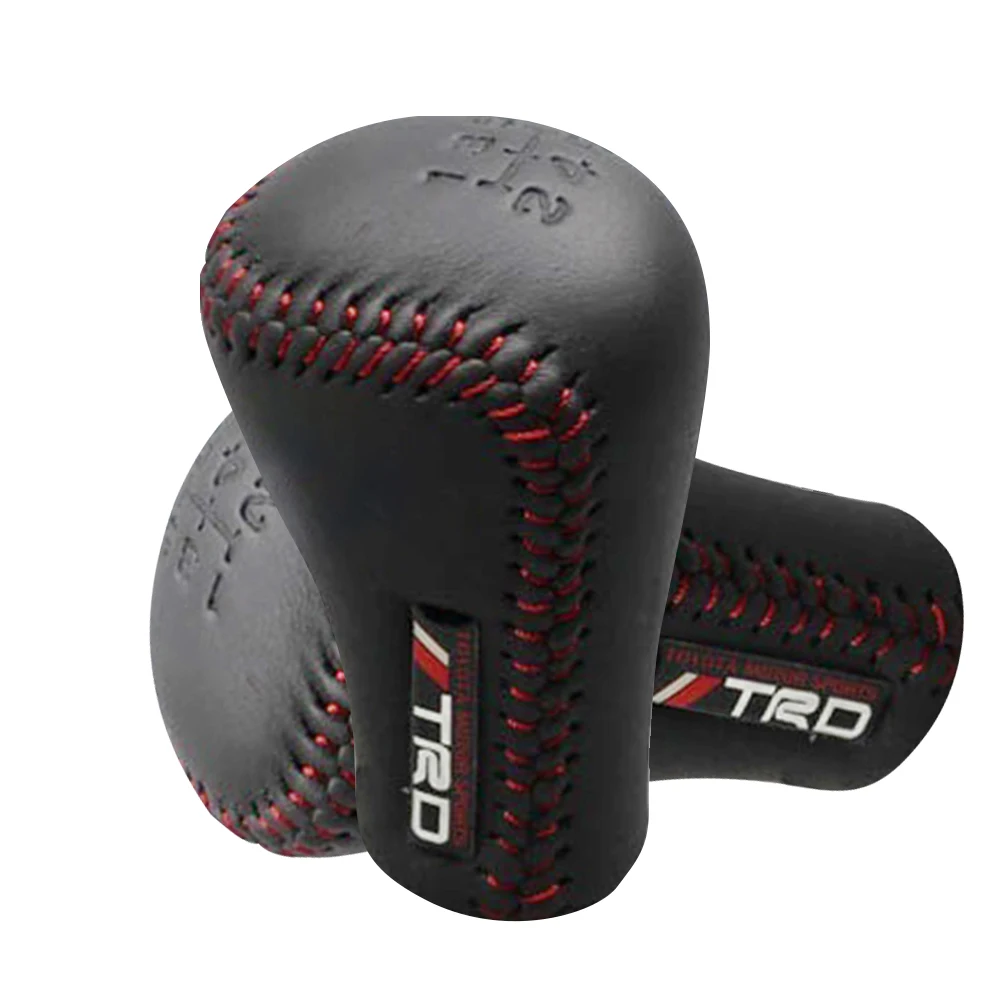 car faux leather gear shift collars auto gear head shift knob cover case sleeve fit for toyota trd car accessories free global shipping