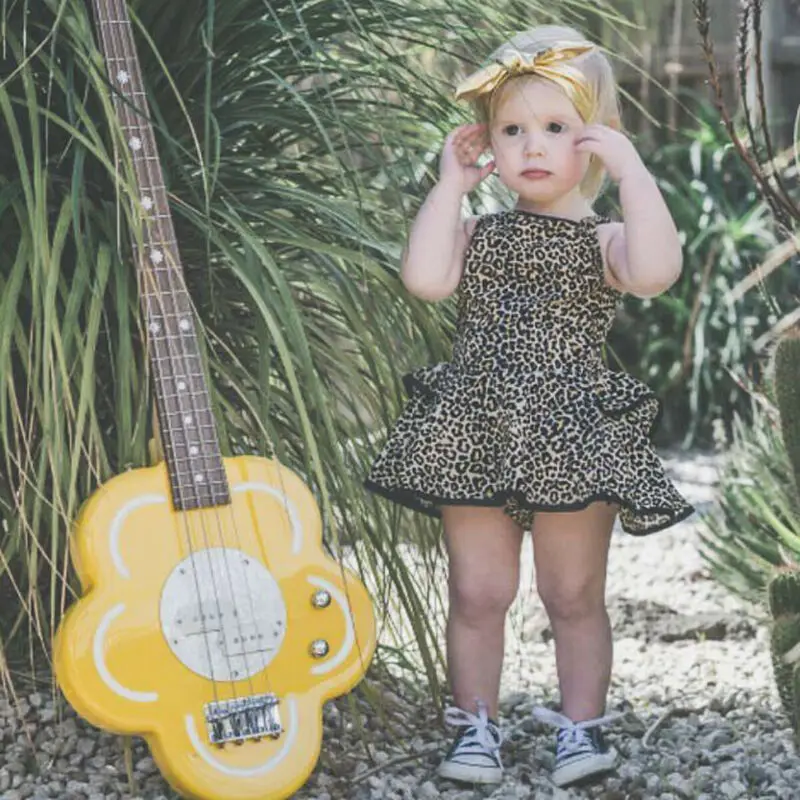 Новинка 2020 платье принцессы для маленьких девочек вечеринки с леопардовым