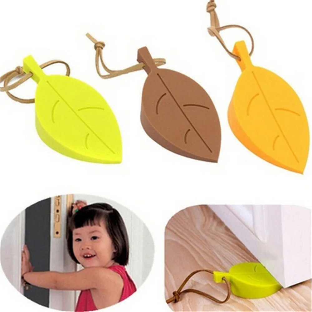 

Leaf Style Finger Safety Protection Silicone Rubber Door Stopper Wedge Kid Baby Safe Doorways New Home Decor