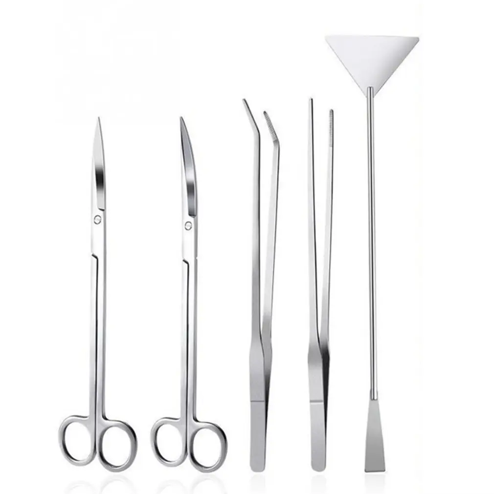 

1 Set Aquarium Scissor Tweezers Spatula Tool Stainless Steel Aquatic Plants Aquascaping Tools Set For Fish Starter Kits Hot Sale