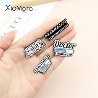 yes i enjoy math science student formula black and white text enamel brooches simple student pins gift for friends custom badges