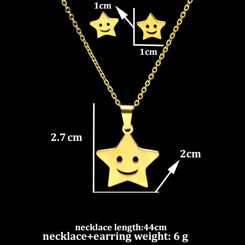 fengnee luxury Stainless Steel Jewelry sets For Women Love Gold Pendant star Necklace | Украшения и аксессуары