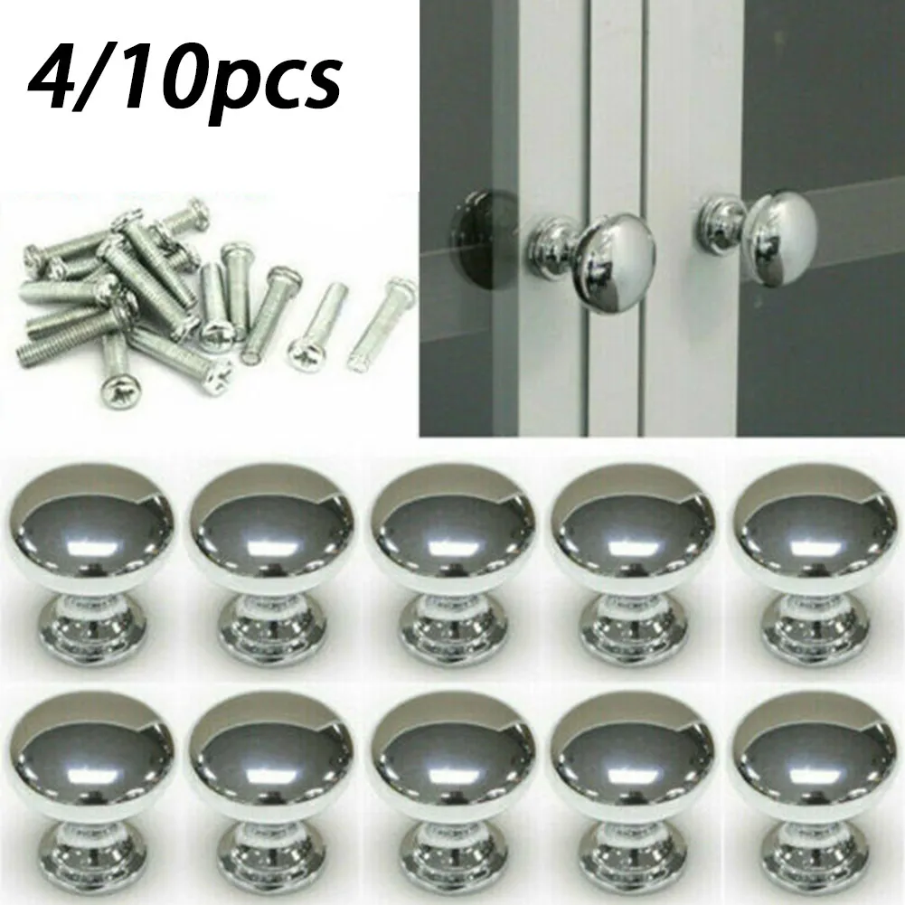 

10pcs Silver Cabinet Knobs Door Pull Furniture Fittings Handles For Chest Of Drawers Cupboard Wardrobe Dresser Closet Hardware