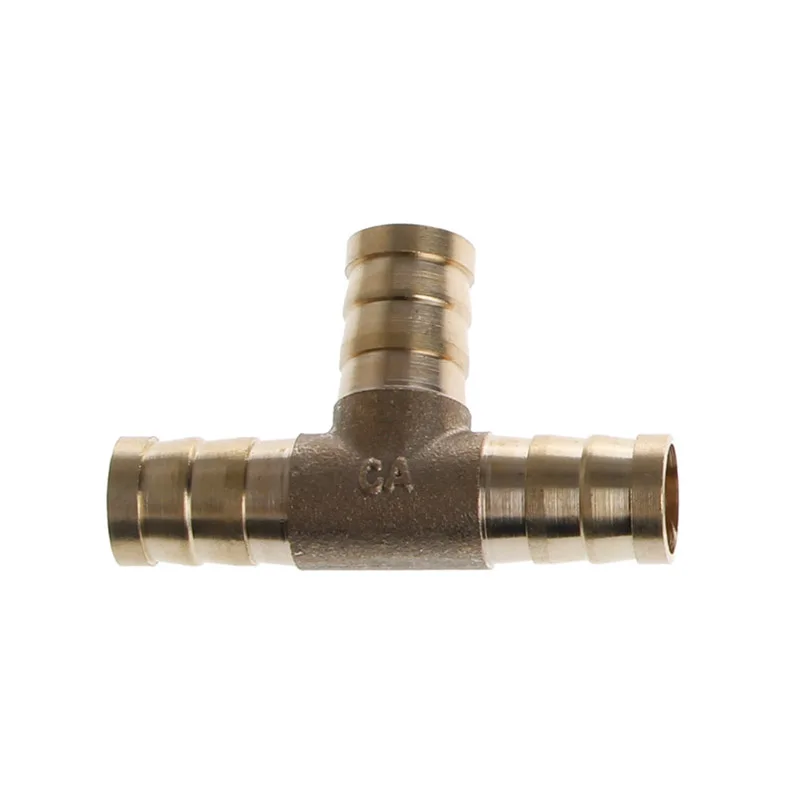 

6-16mm Brass T Piece 3 Way Fuel Hose Joiner Connector For Air Oil Gas A0NE