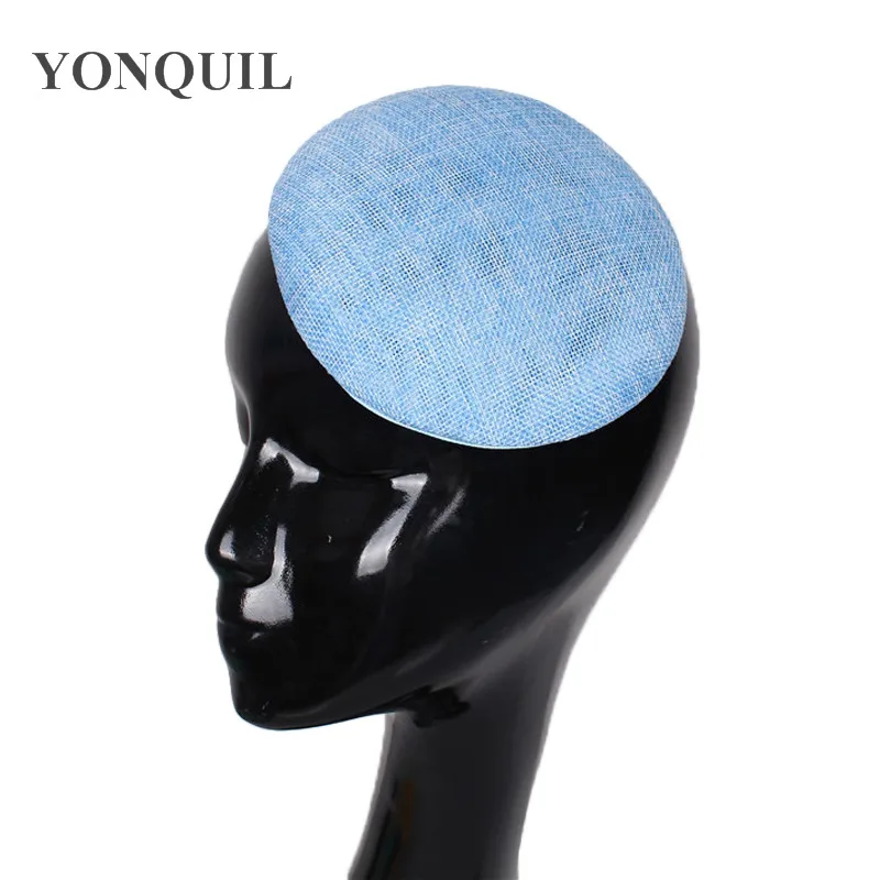 light blue Несколько цветов 15 см круглый чародей основа имитация sinamay шляпа ремесло материал свадебные аксессуары вечерние головной убор SYB04 - Цвет: light blue