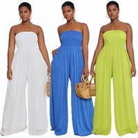 streetwear casual one piece outfit women wholesale items sexy strapless sleeveless straight high waist jumpsuits dropshipping