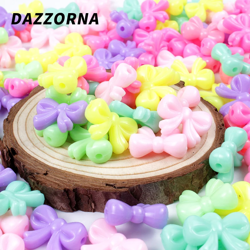 30/60 шт Смешанные Цвет бант бусины акриловые для изготовления ювелирных изделий DIY